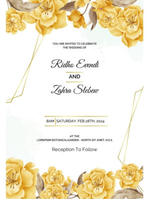 Template Undangan Golden Bloom Elegan