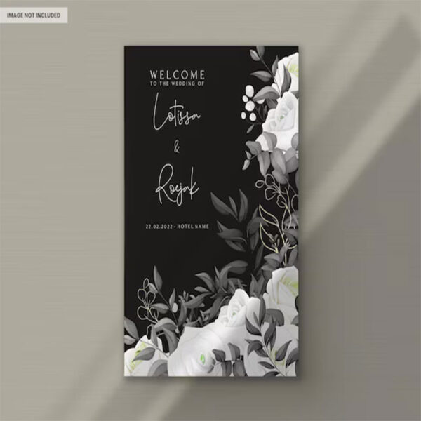 Template Undangan Black & White Classic PSD