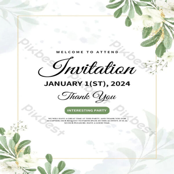Template Undangan Minimalist Typography PSD