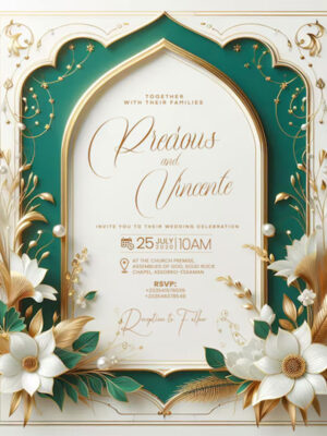 Template Undangan Luxury Wedding AI & PSD