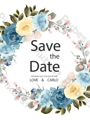 Template Undangan Save the Date PNG & PSD