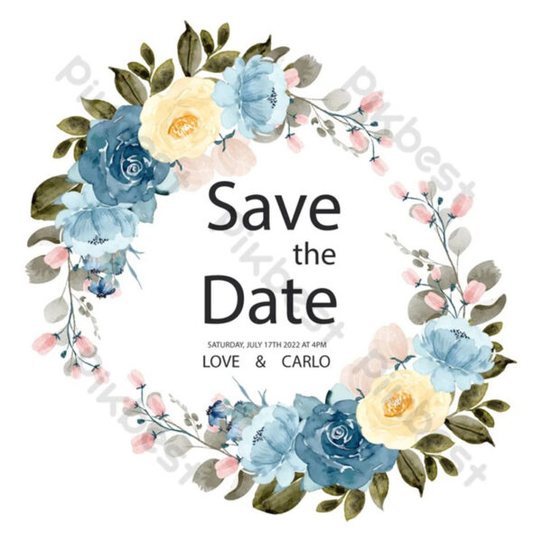 Template Undangan Save the Date PNG & PSD