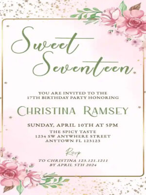 10+ Template Kartu Undangan Sweet Seventeen