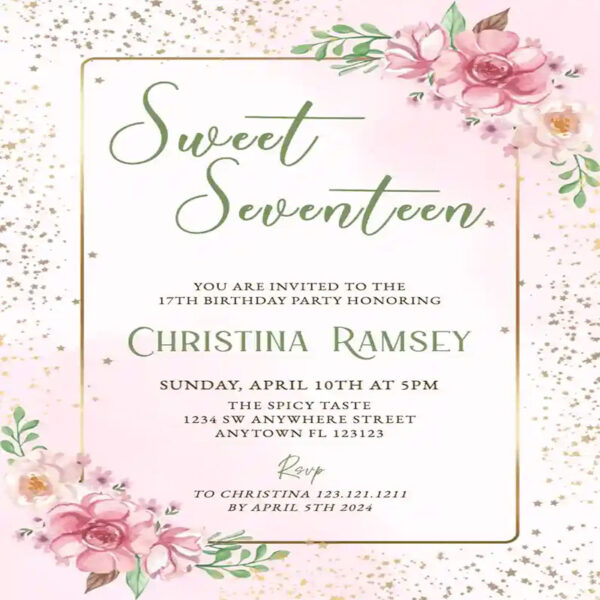 10+ Template Kartu Undangan Sweet Seventeen