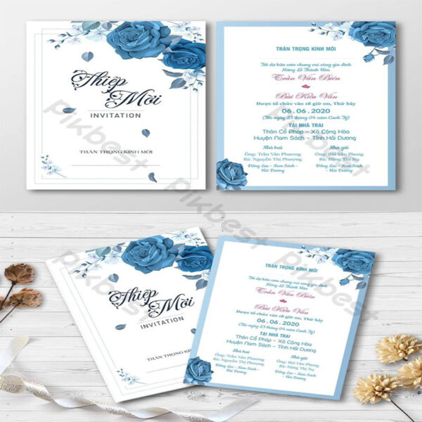 Paket Template Undangan Modern Flat AI & PSD