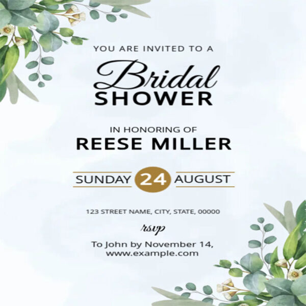 Template Undangan Bridal Party Canva